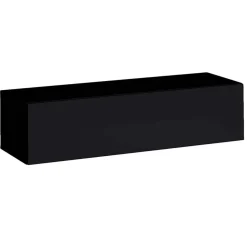 Garnero Arredamenti Pensile da parete orizzontale 120x30h cm nero opaco e lucido Geo 120 Nero Lucido - Nero opaco New