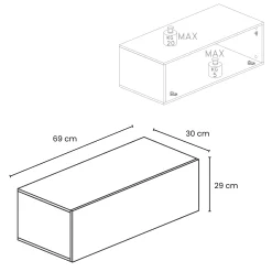 Garnero Arredamenti Pensile da parete orizzontale 69x29h cm 1 anta reversibile bronzo Sunset Marrone Sale