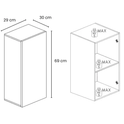 Garnero Arredamenti Pensile verticale 29x69h cm 1 anta reversibile Sunset Tortora Hot