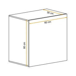 Garnero Arredamenti Pensile 60x60cm sospeso con serigrafia nera Geo Rovere Online