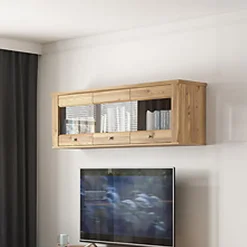 Garnero Arredamenti Pensile 156x50h cm 3 ante soggiorno rovere scuro Lucca Discount