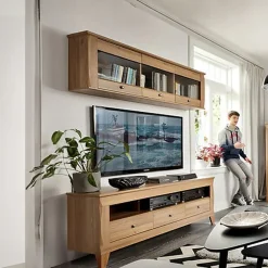 Garnero Arredamenti Pensile 156x50h cm 3 ante soggiorno rovere scuro Lucca Discount