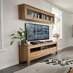 Garnero Arredamenti Pensile 156x50h cm 3 ante soggiorno rovere scuro Lucca Discount