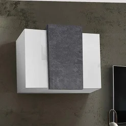 Garnero Arredamenti Pensile 90x66h cm moderno salotto bianco ossido Milos Gihome® Bianco Lucido - Ossido Sale