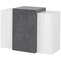 Garnero Arredamenti Pensile 90x66h cm moderno salotto bianco ossido Milos Gihome® Bianco Lucido - Ossido Sale