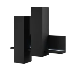 Garnero Arredamenti Pensile 152x142h cm per parete attrezzata con mensola Megan Gihome® Nero Opaco Best