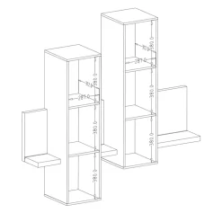 Garnero Arredamenti Pensile 152x142h cm per parete attrezzata con mensola Megan Gihome® Nero Opaco Best