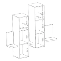 Garnero Arredamenti Pensile 152x142h cm per parete attrezzata con mensola rovere antracite Megan Gihome® Rovere - Antracite Discount