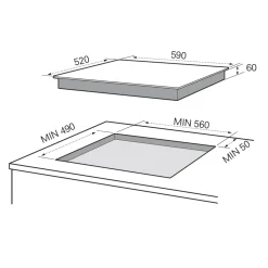 Garnero Arredamenti Piano cottura induzione 4 zone 60cm Master Kitchen Clearance
