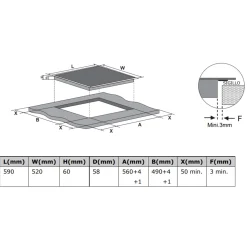 Garnero Arredamenti Piano cottura induzione 4 zone 60cm Master Kitchen Clearance