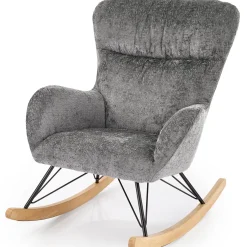 Garnero Arredamenti Poltrona a dondolo imbottita in tessuto Isla Grigio Clearance