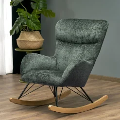 Garnero Arredamenti Poltrona a dondolo imbottita in tessuto Isla Verde
