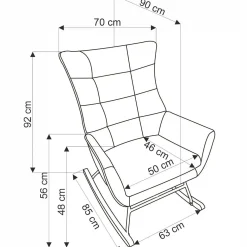 Garnero Arredamenti Poltrona a dondolo relax imbottita in velluto Nanna Nero Sale