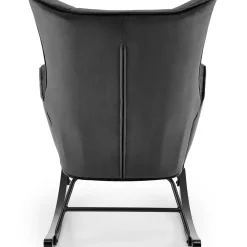 Garnero Arredamenti Poltrona a dondolo relax imbottita in velluto Nanna Nero Sale