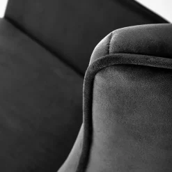 Garnero Arredamenti Poltrona a dondolo relax imbottita in velluto Nanna Nero Sale