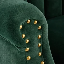 Garnero Arredamenti Poltrona classica relax imbottita in velluto verde scuro Mazia Tessuto Vellutino Verde Hot