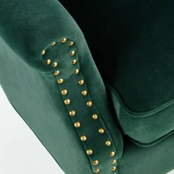 Garnero Arredamenti Poltrona classica relax imbottita in velluto verde scuro Mazia Tessuto Vellutino Verde Hot