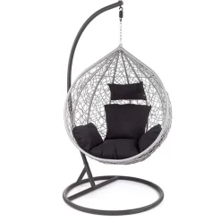 Garnero Arredamenti Poltrona da giardino a dondolo sospesa rattan grigio Seychelles New