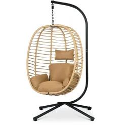 Garnero Arredamenti Poltrona da giardino a dondolo sospesa con cuscini Swing Beige New