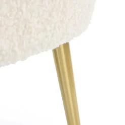 Garnero Arredamenti Poltrona da salotto in tessuto panna e acciaio oro Camel Hot