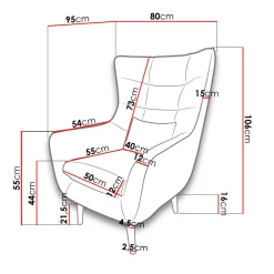 Garnero Arredamenti Poltrona design imbottita in tessuto Soffio Beige Best