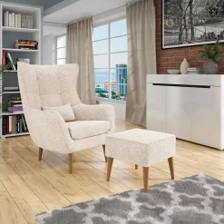 Garnero Arredamenti Poltrona design imbottita in tessuto Soffio Beige Best