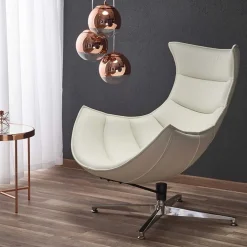 Garnero Arredamenti Poltrona design in ecopelle imbottita Isotta Bianco Best