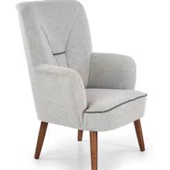 Garnero Arredamenti Poltrona imbottita in tessuto gambe in noce grigio Romina Clearance