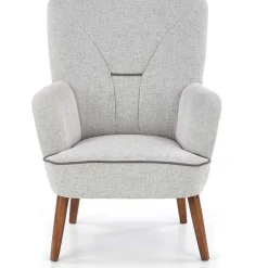 Garnero Arredamenti Poltrona imbottita in tessuto gambe in noce grigio Romina Clearance