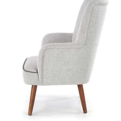 Garnero Arredamenti Poltrona imbottita in tessuto gambe in noce grigio Romina Clearance