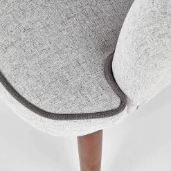 Garnero Arredamenti Poltrona imbottita in tessuto gambe in noce grigio Romina Clearance