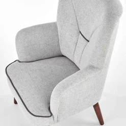 Garnero Arredamenti Poltrona imbottita in tessuto gambe in noce grigio Romina Clearance