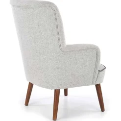 Garnero Arredamenti Poltrona imbottita in tessuto gambe in noce grigio Romina Clearance