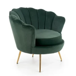 Garnero Arredamenti Poltrona imbottita in velluto oro Gabriella Verde Sale