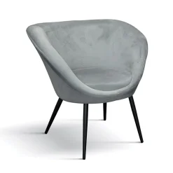 Garnero Arredamenti Poltrona imbottita in velluto grigio metallo Lancer