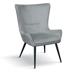 Garnero Arredamenti Poltrona imbottita in velluto grigio metallo Jared Best