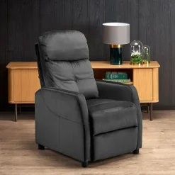 Garnero Arredamenti Poltrona relax reclinabile in velluto antracite nero Sirmione Best