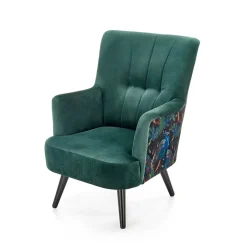 Garnero Arredamenti Poltrona relax soggiorno in velluto verde scuro nero Nicosia New