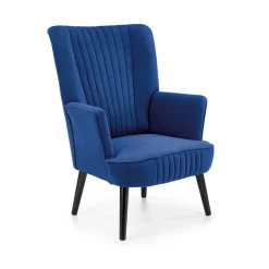 Garnero Arredamenti Poltrona relax soggiorno in velluto blu nero Praia Sale