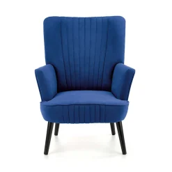 Garnero Arredamenti Poltrona relax soggiorno in velluto blu nero Praia Sale