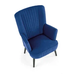 Garnero Arredamenti Poltrona relax soggiorno in velluto blu nero Praia Sale