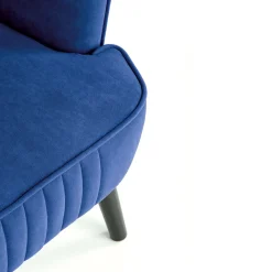 Garnero Arredamenti Poltrona relax soggiorno in velluto blu nero Praia Sale