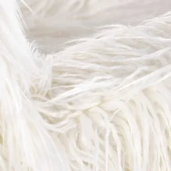 Garnero Arredamenti Poltrona sedia a dondolo design pelliccia bianco crema struttura legno metallo Winnipeg Online