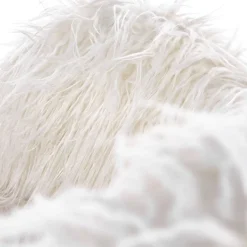 Garnero Arredamenti Poltrona sedia a dondolo design pelliccia bianco crema struttura legno metallo Winnipeg Online