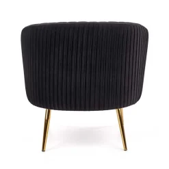 Garnero Arredamenti Poltroncina design in velluto con gambe oro Romance Nero