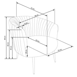 Garnero Arredamenti Poltroncina design in velluto con gambe oro Romance Nero