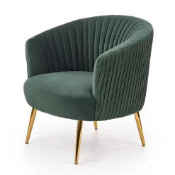 Garnero Arredamenti Poltroncina design in velluto con gambe oro Romance Verde Online