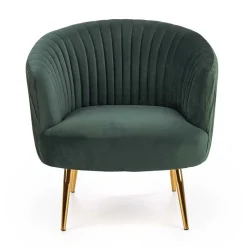 Garnero Arredamenti Poltroncina design in velluto con gambe oro Romance Verde Online
