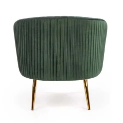 Garnero Arredamenti Poltroncina design in velluto con gambe oro Romance Verde Online
