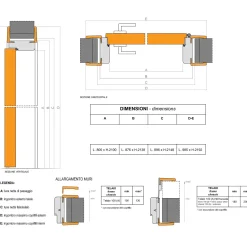 Garnero Arredamenti Porta battente reversibile per interni 80x210h cm Niagara Rovere Grigio Hot